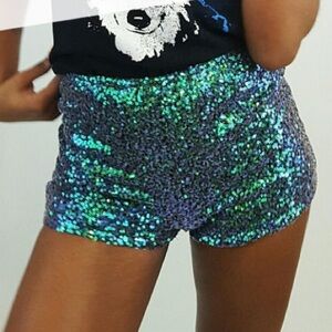 Charlotte Russe Green Sequin Women's Shorts